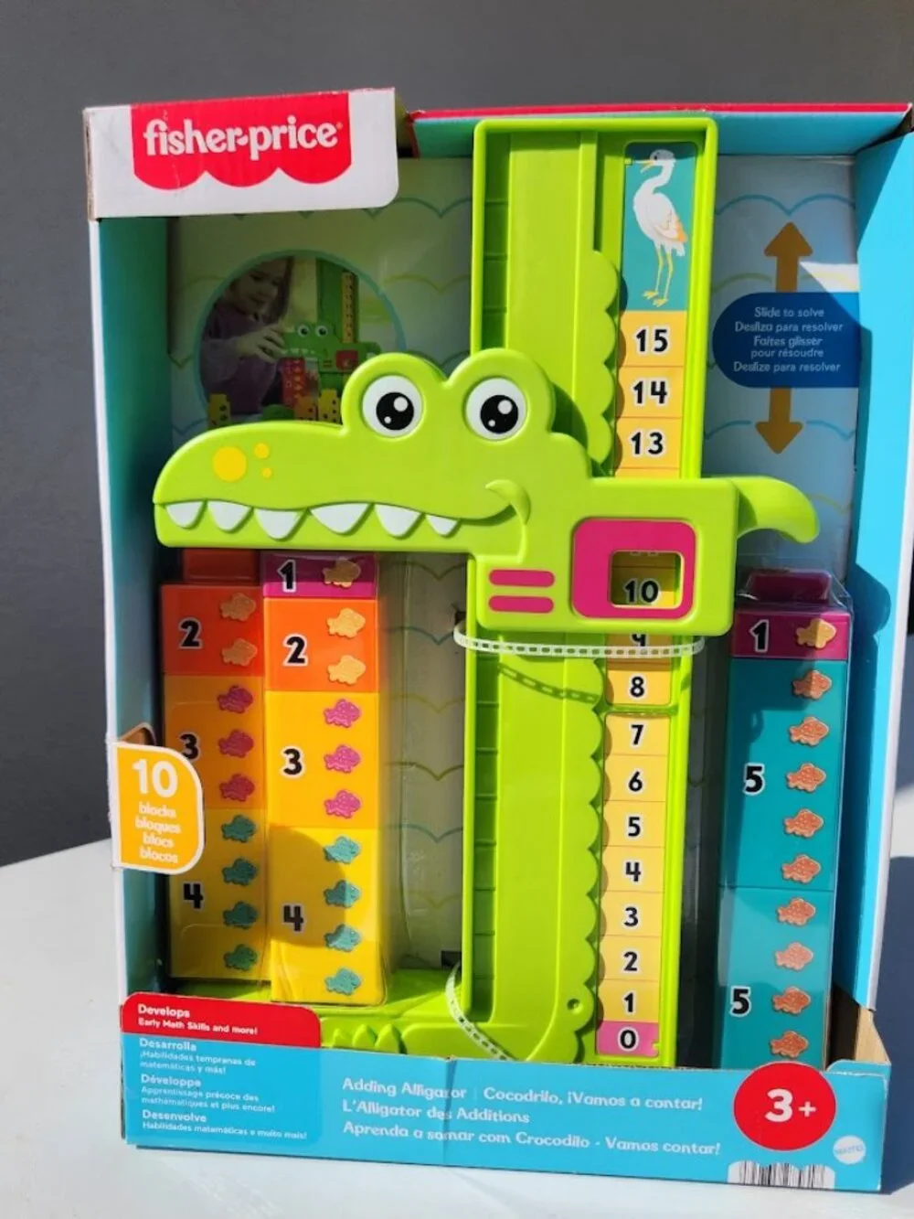 NEW Fisher-Price Alligator Counting Activity with 10 Stacking Blocks Preschool L
